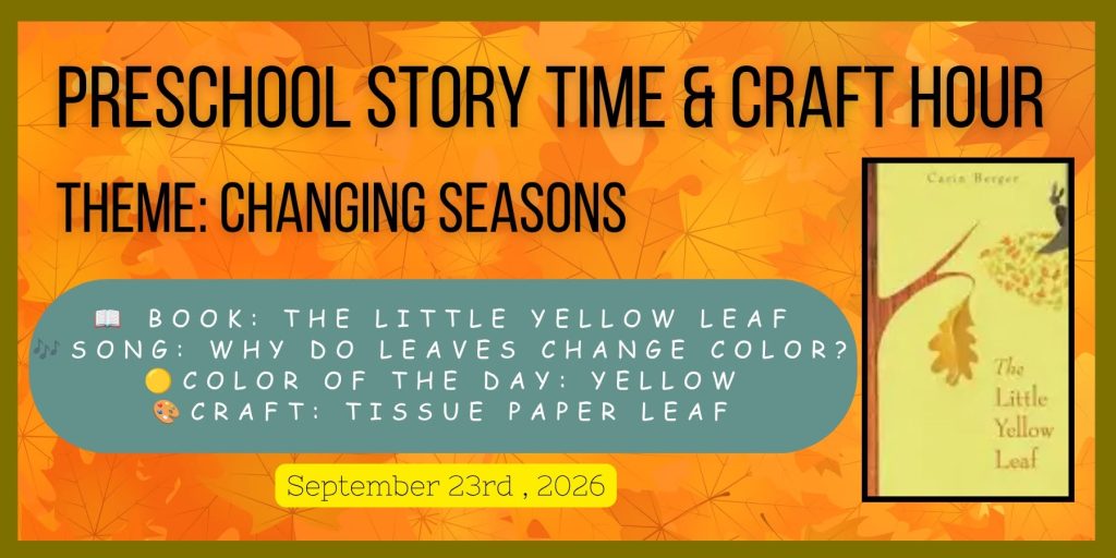 🍁Preschool Story & Craft Hour