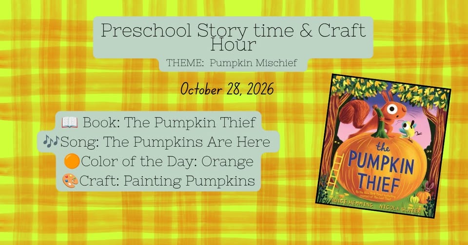 Preschool Story & Craft Hour🎨